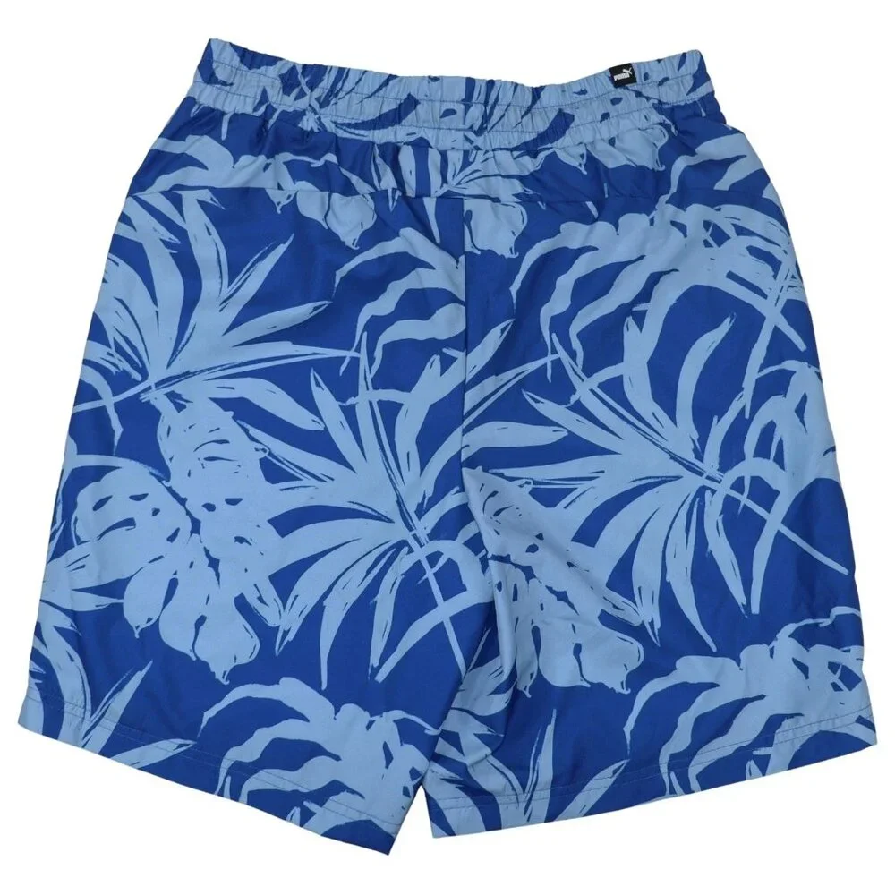 Puma Cobalt Glaze Men's Mesh Lined Drawstring Swim Trunks W/Logo NWT Black M